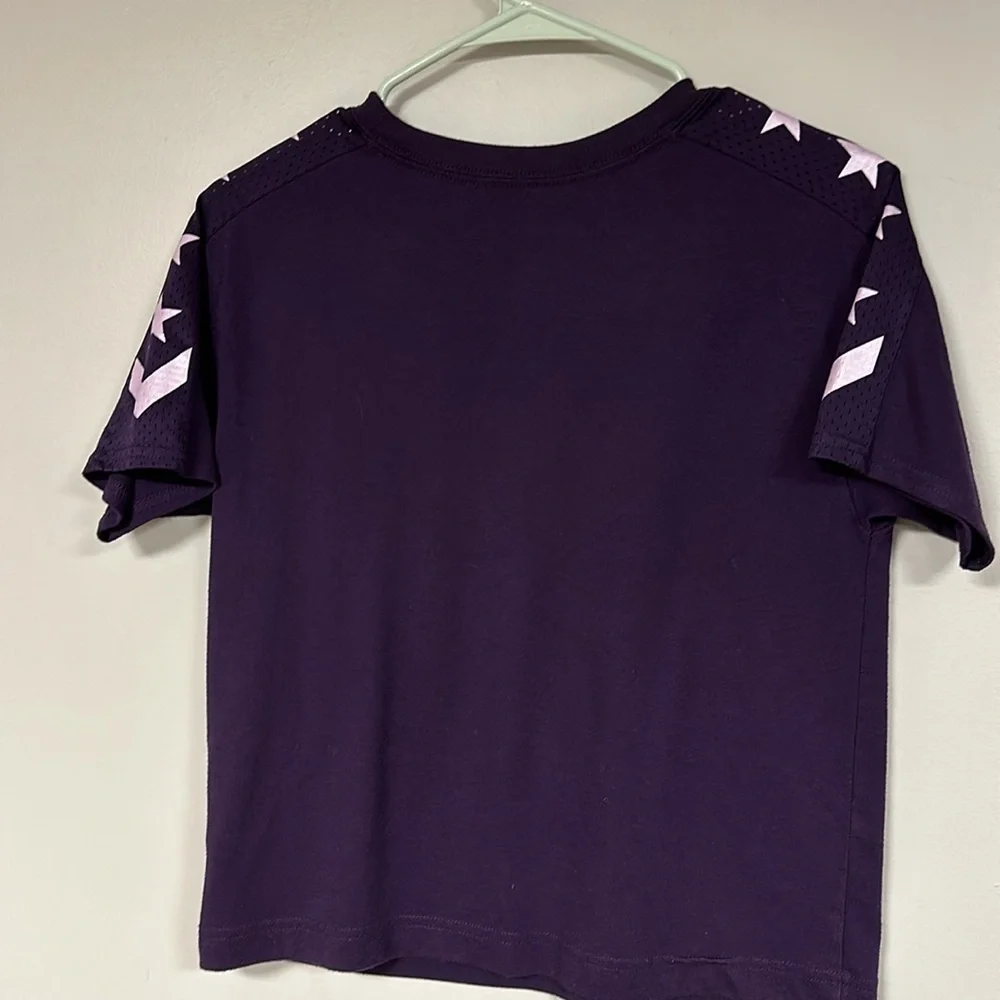 Super Cute Purple Converse T-shirt with shiny lettering and stars, L, 12 / 13 Yr
